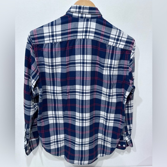 Burberry Mens Blue White Plaid 100% Cotton Long Sleeve Button-Down Shirt Size M - Picture 2 of 12